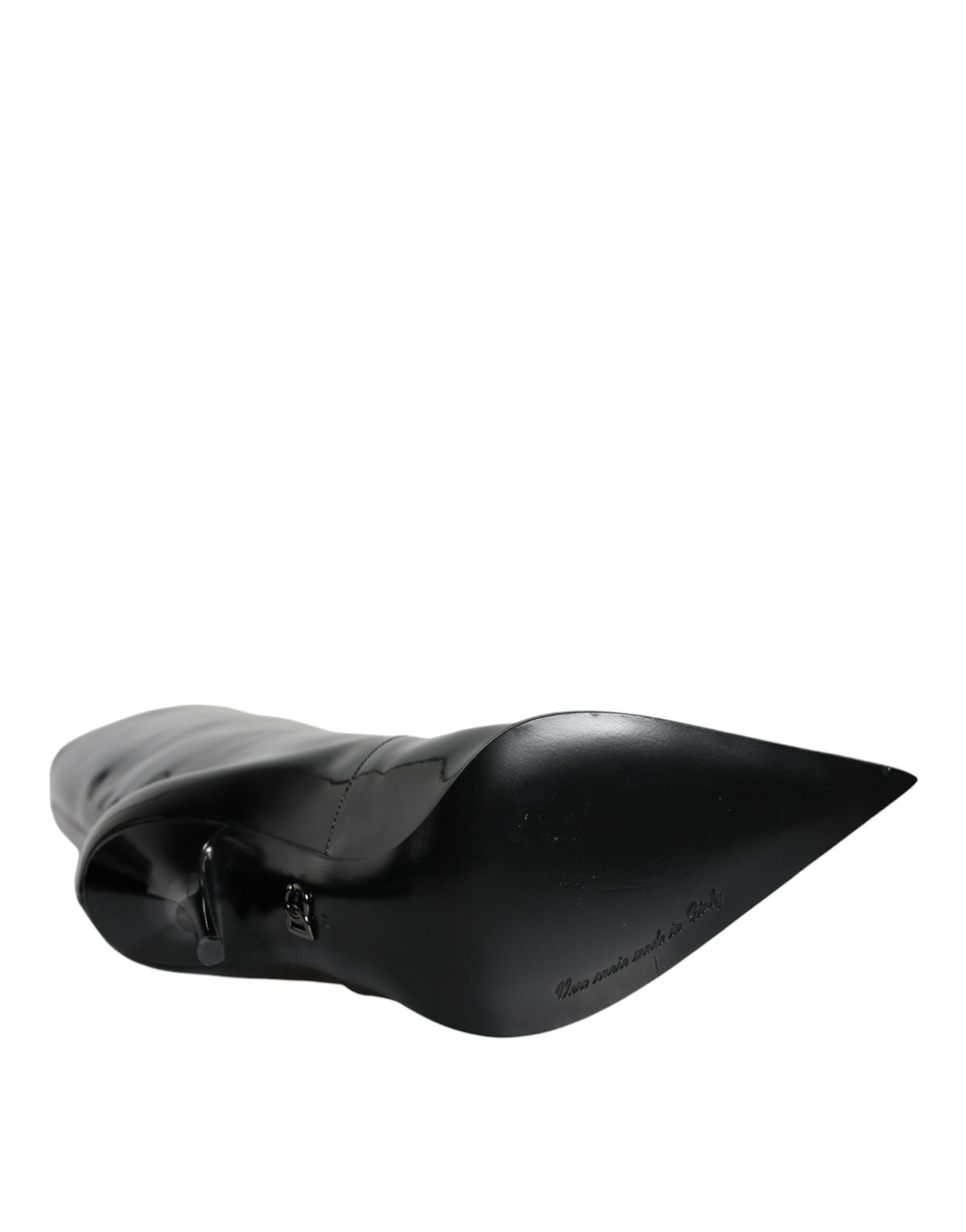 Dolce & Gabbana Black Patent Leather Mid Calf Boots