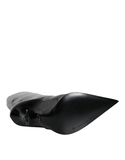 Bottines mi-mollet en cuir verni noir de Dolce & Gabbana