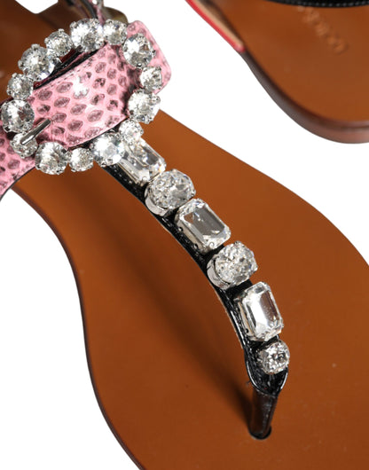 Dolce & Gabbana Multicolor Kristallen Sandalen Slippers