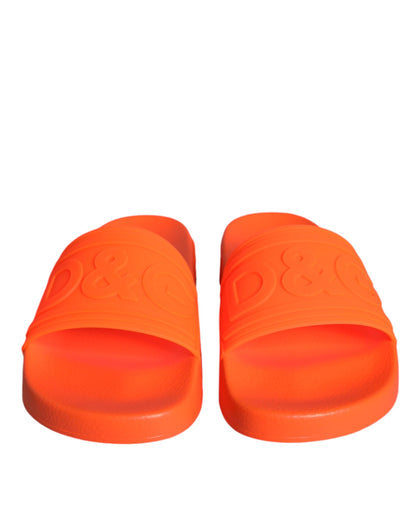 Dolce & Gabbana Oranje Rubberen Slippers, Strandzolen, Strandkleding, Schoenen