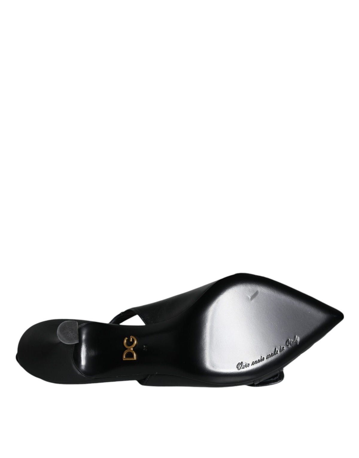 Dolce & Gabbana Black Devotion Leather Slingback Heels
