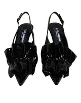 Dolce & Gabbana Black Patent Leather Slingback Heels