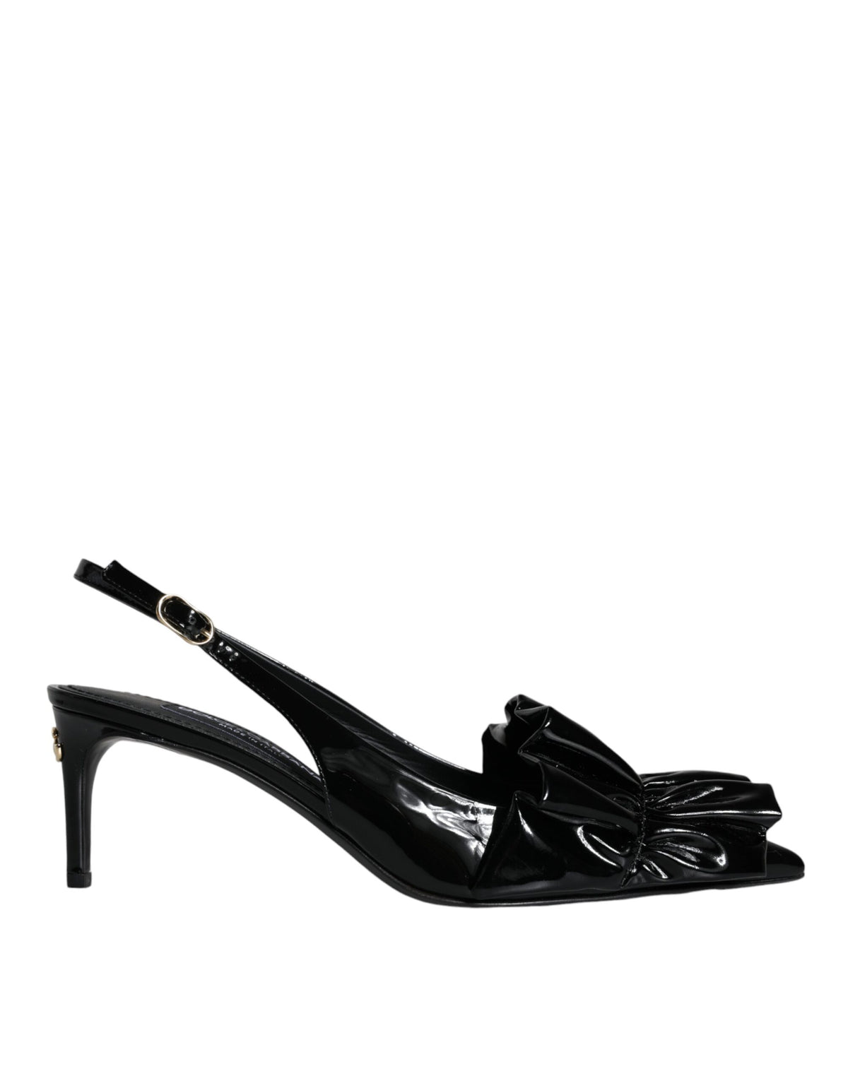 Dolce & Gabbana Black Patent Leather Slingback Heels