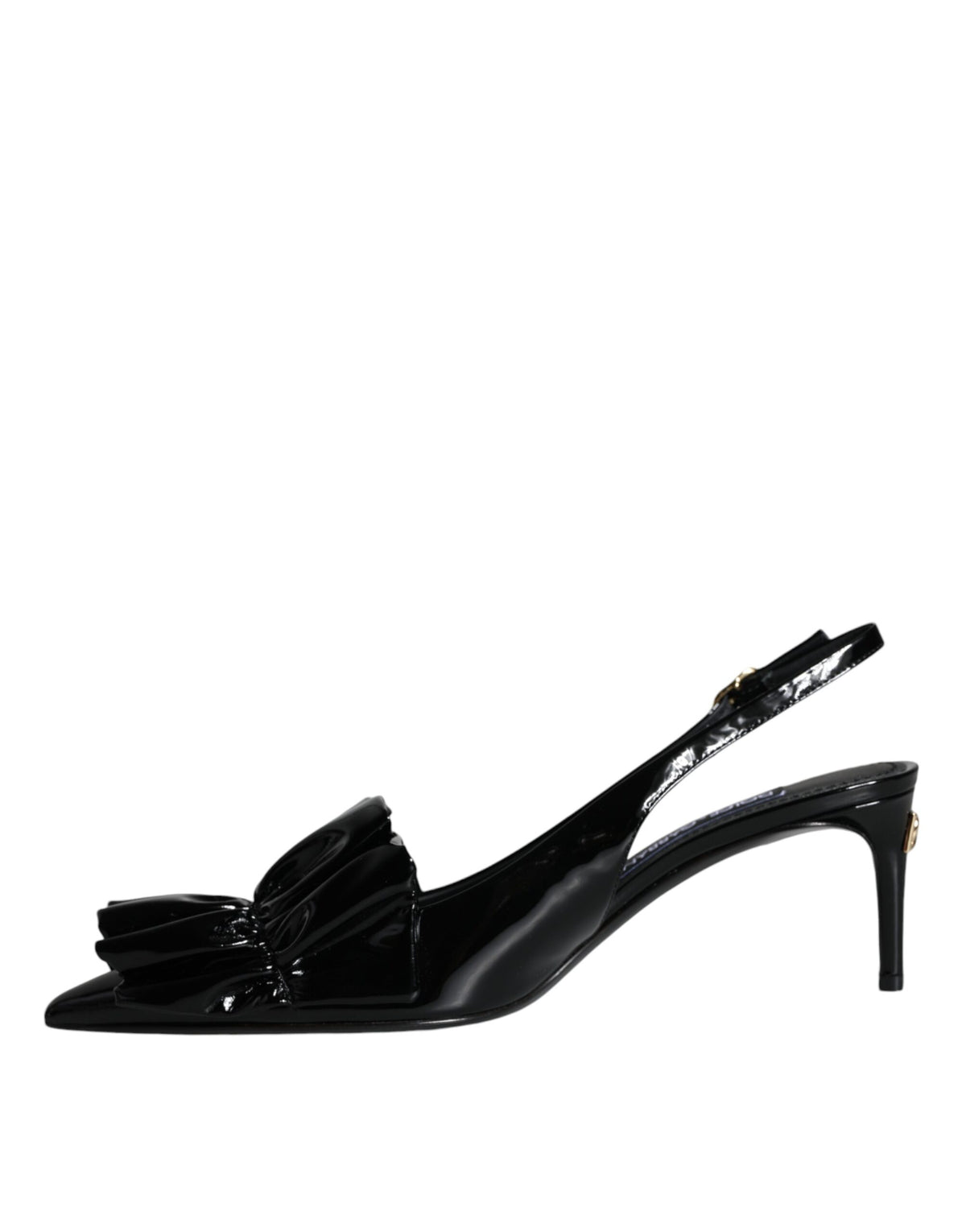 Dolce & Gabbana Black Patent Leather Slingback Heels