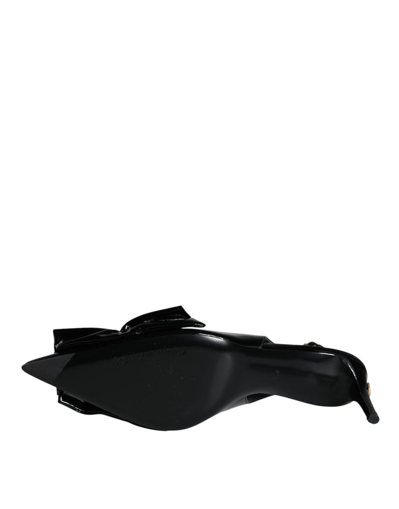 Dolce & Gabbana Black Patent Leather Slingback Heels
