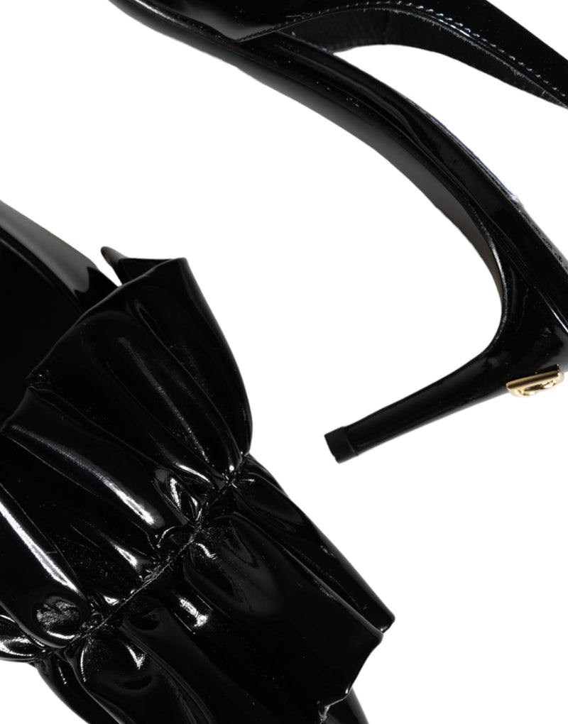 Dolce & Gabbana Black Patent Leather Slingback Heels