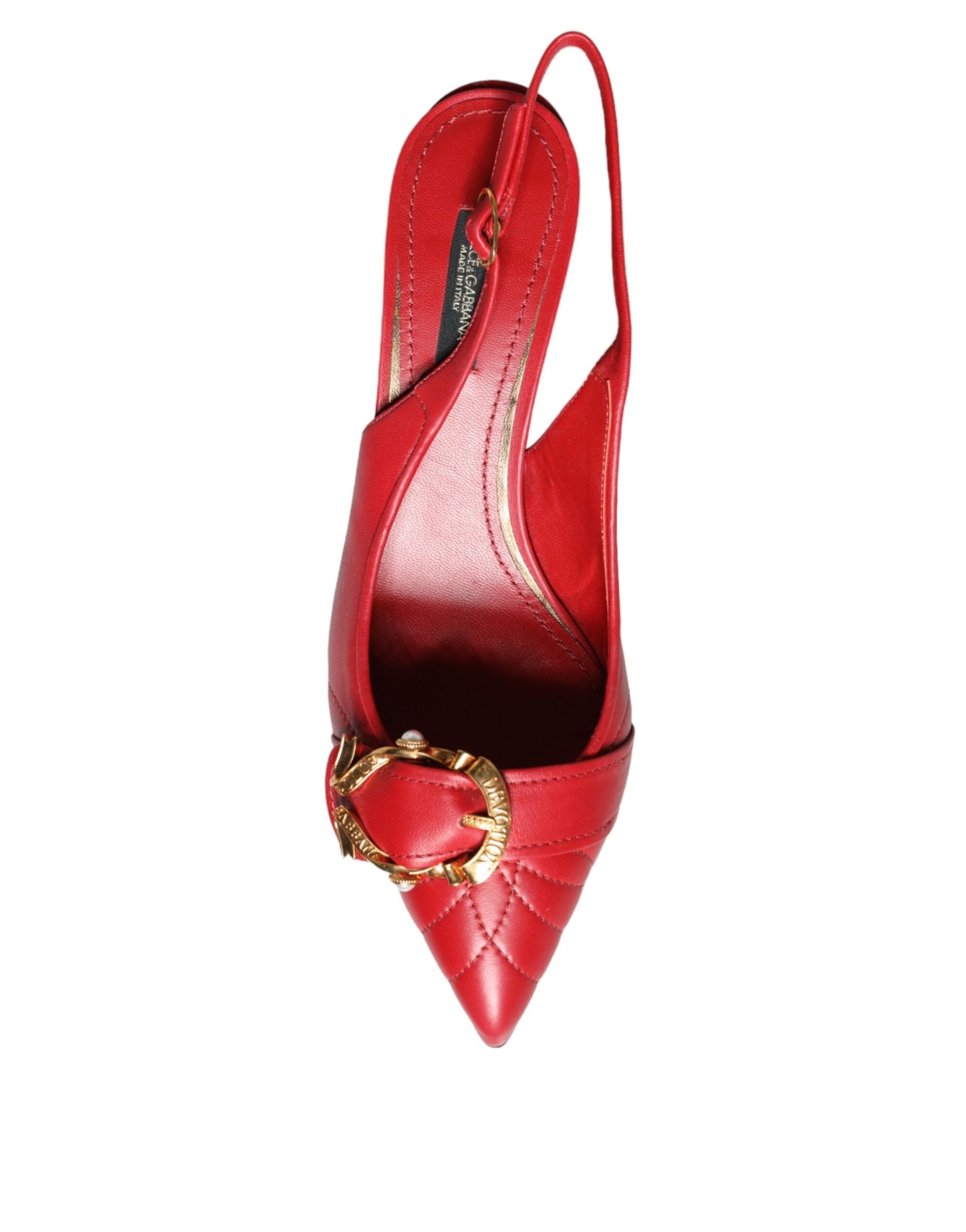 Dolce & Gabbana Rode Devotion Lederen Hakken Slingback Schoenen