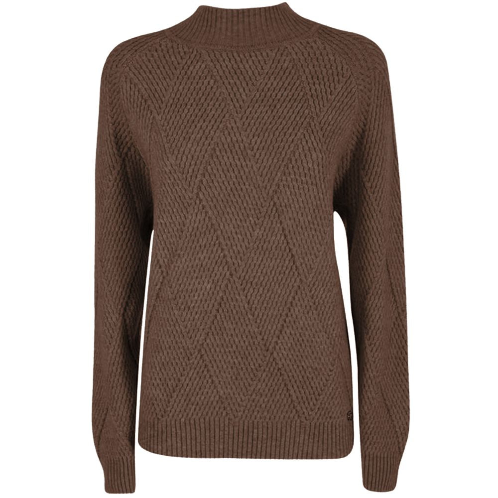 Oui, pull en acrylique marron pour femme Zee