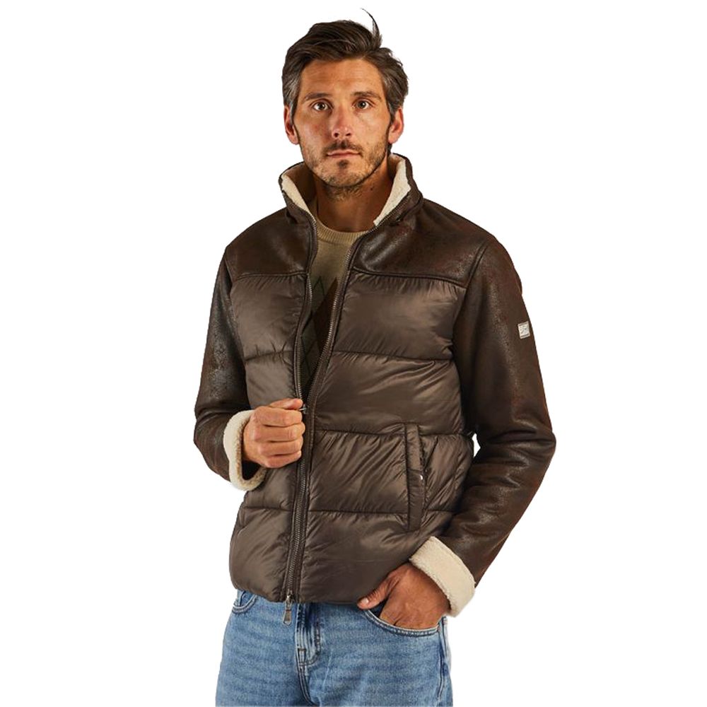 Oui, veste matelassée en nylon marron pour homme de la marque Zee.