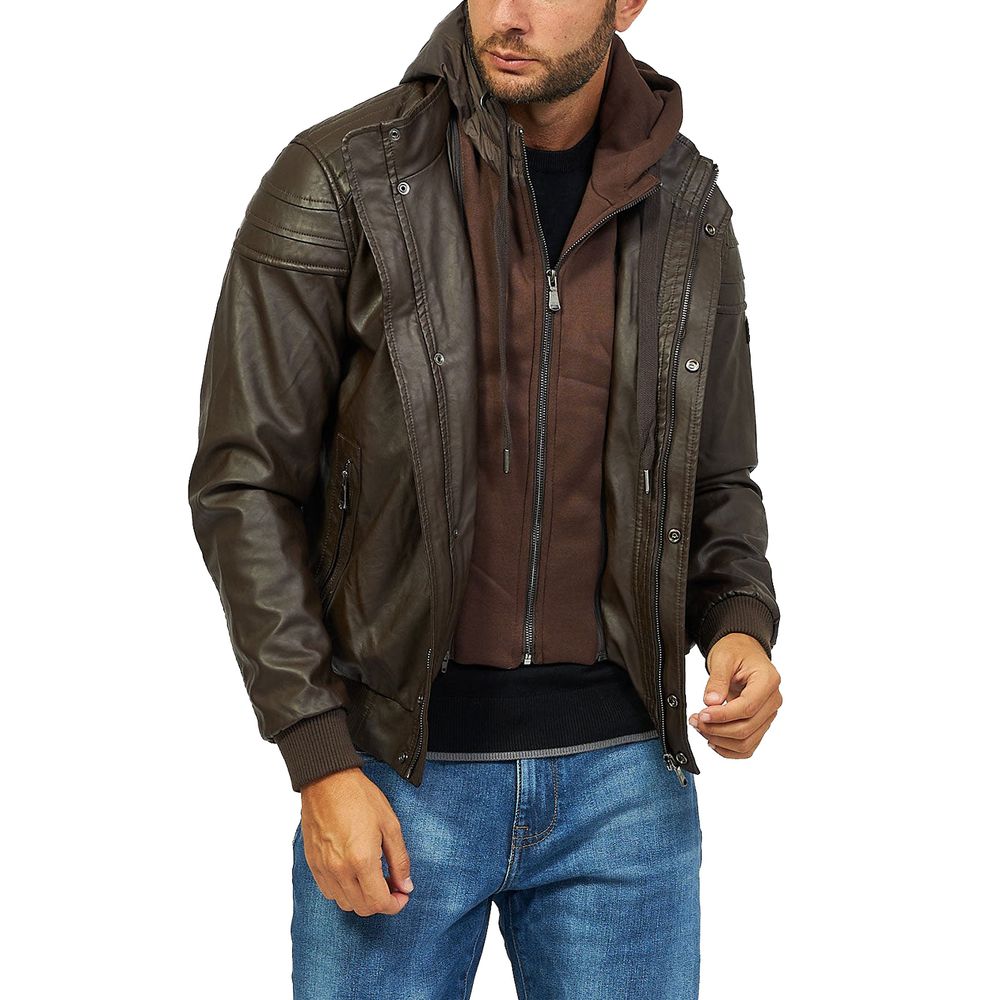 Oui, veste pour homme en polyéthylène marron Zee.