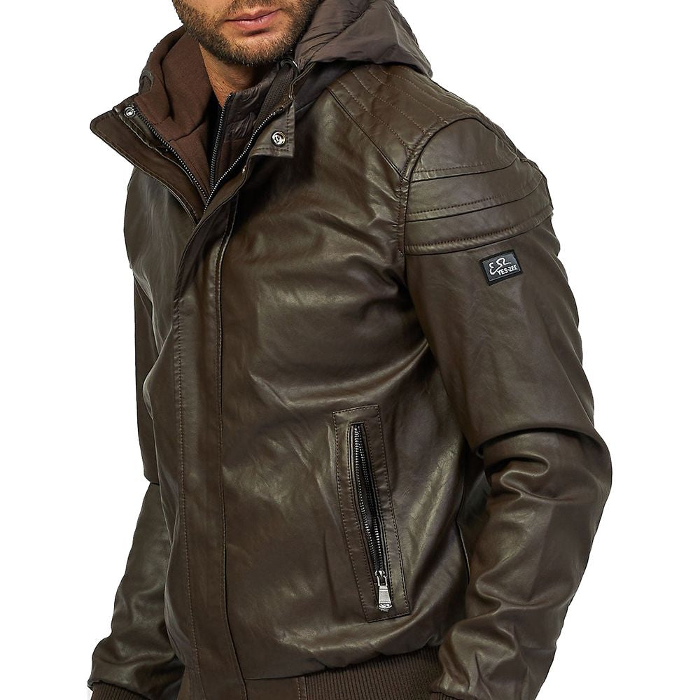 Oui, veste pour homme en polyéthylène marron Zee.