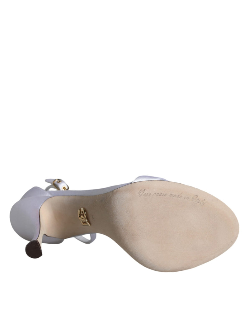 Dolce & Gabbana KEIRA White Heels Ankle Strap Sandals