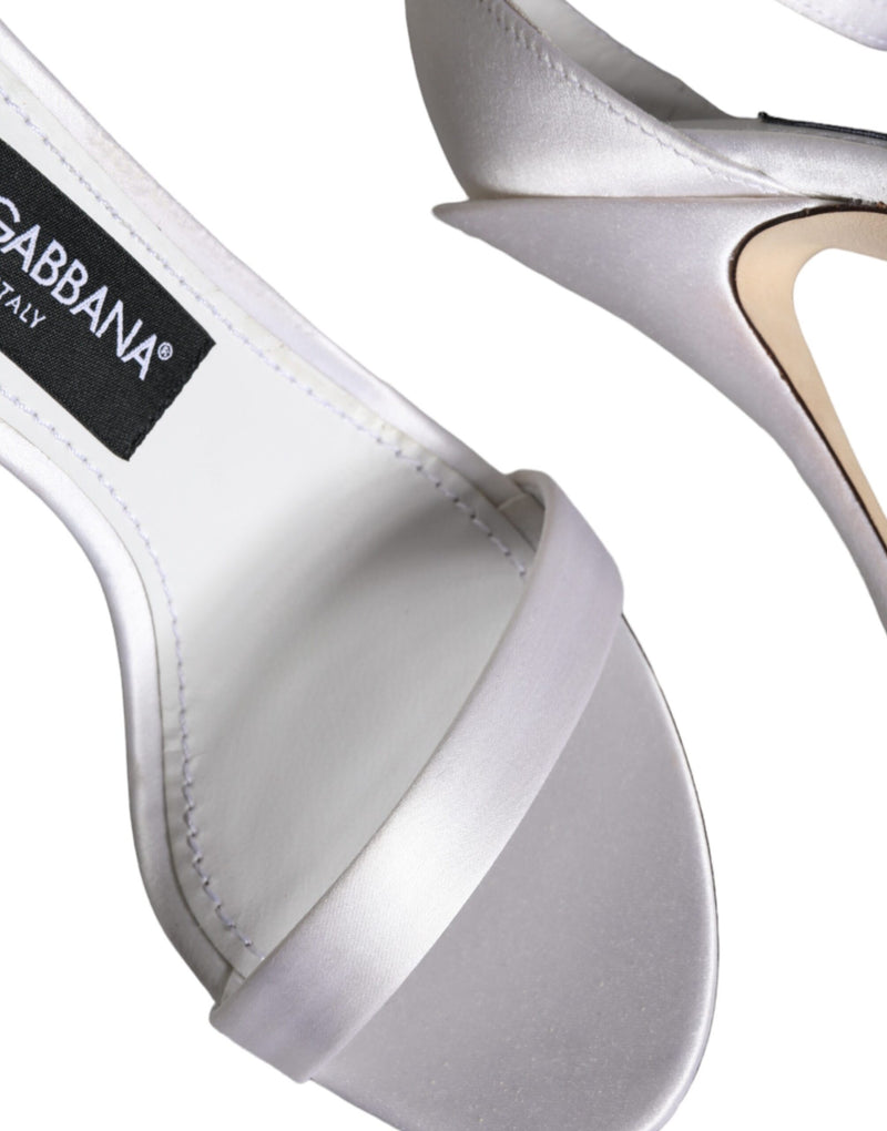 Dolce & Gabbana KEIRA White Heels Ankle Strap Sandals