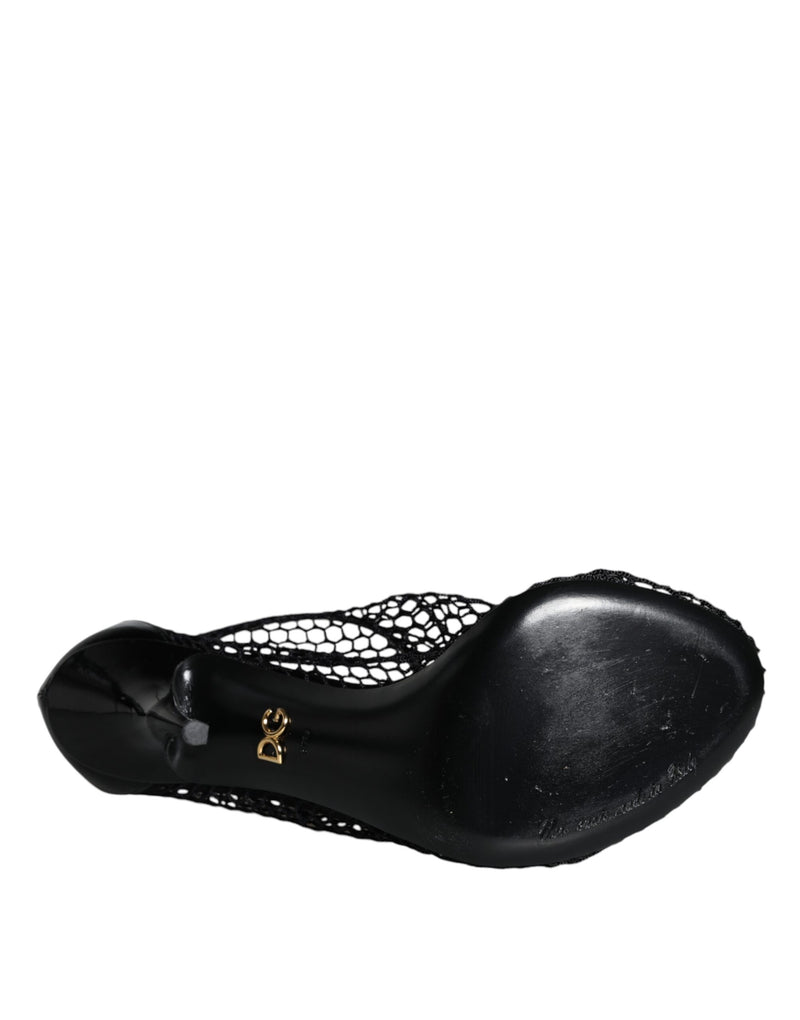 Dolce & Gabbana Keira Sandals en Cuir Noir avec Bride Cheville