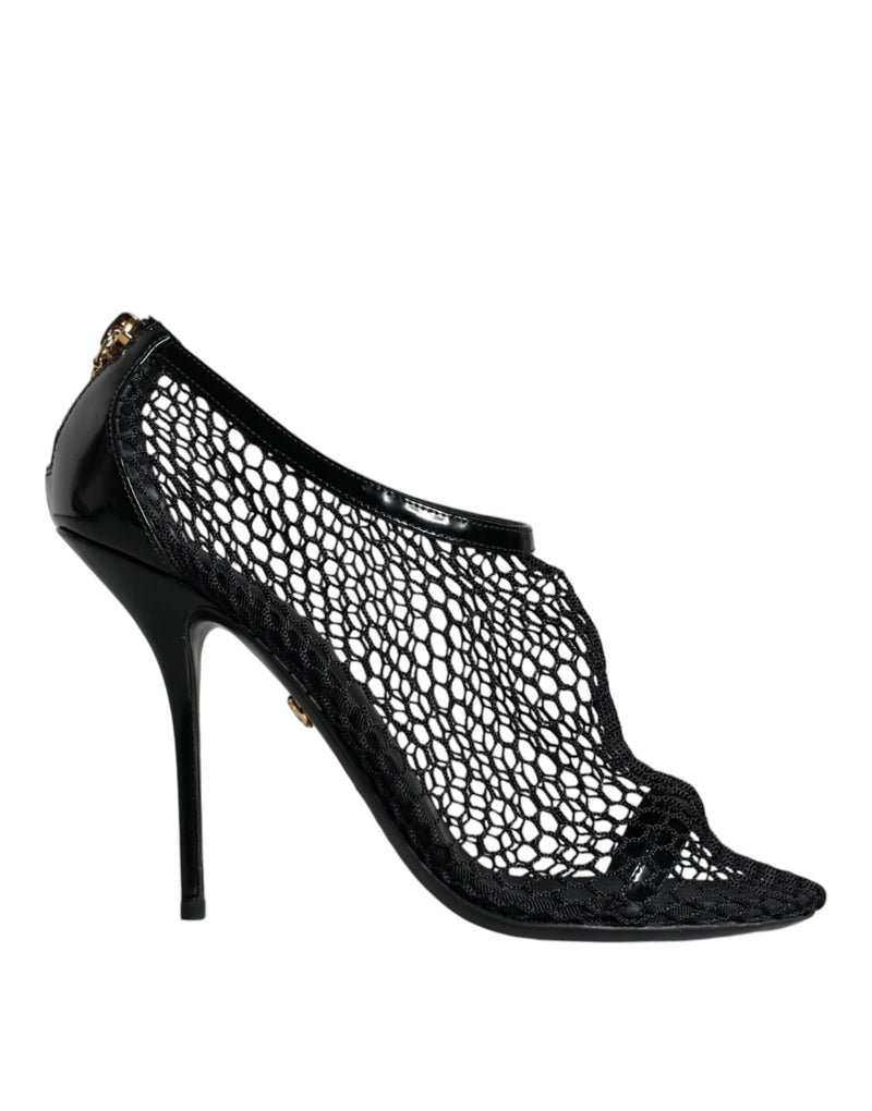 Dolce & Gabbana Keira Sandals en Cuir Noir avec Bride Cheville