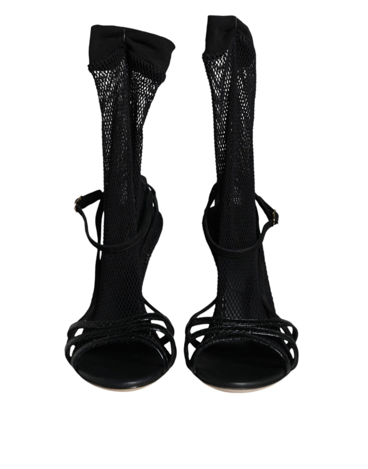 Dolce & Gabbana Black Mesh Stiletto Heels Sandals