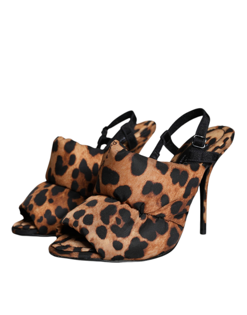 Sandales Dolce & Gabbana Keira Slingback Léopard Marron