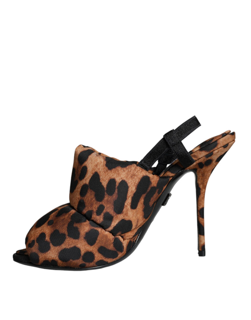 Sandales Dolce & Gabbana Keira Slingback Léopard Marron