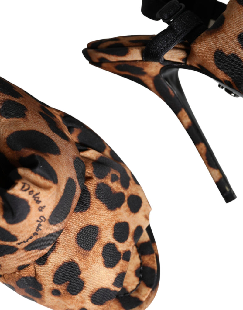 Sandales Dolce & Gabbana Keira Slingback Léopard Marron