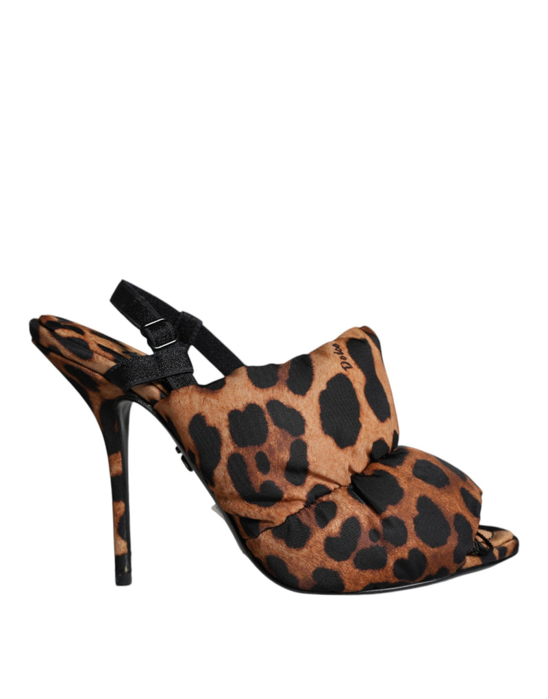 Sandales Dolce & Gabbana Keira Slingback Léopard Marron