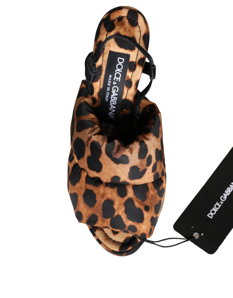 Sandales Dolce & Gabbana Keira Slingback Léopard Marron