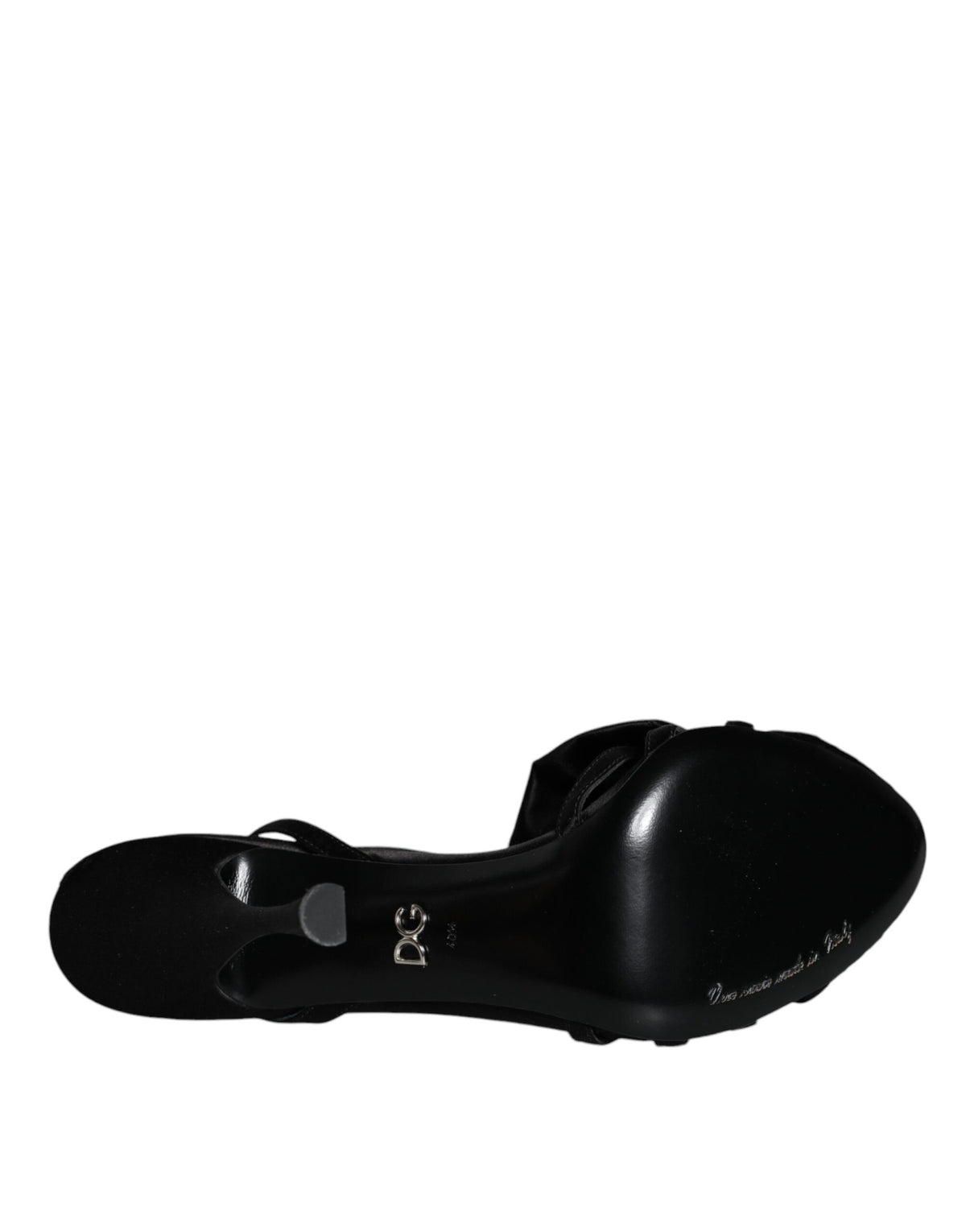 Dolce & Gabbana Black Crystal Ankle Strap Sandals