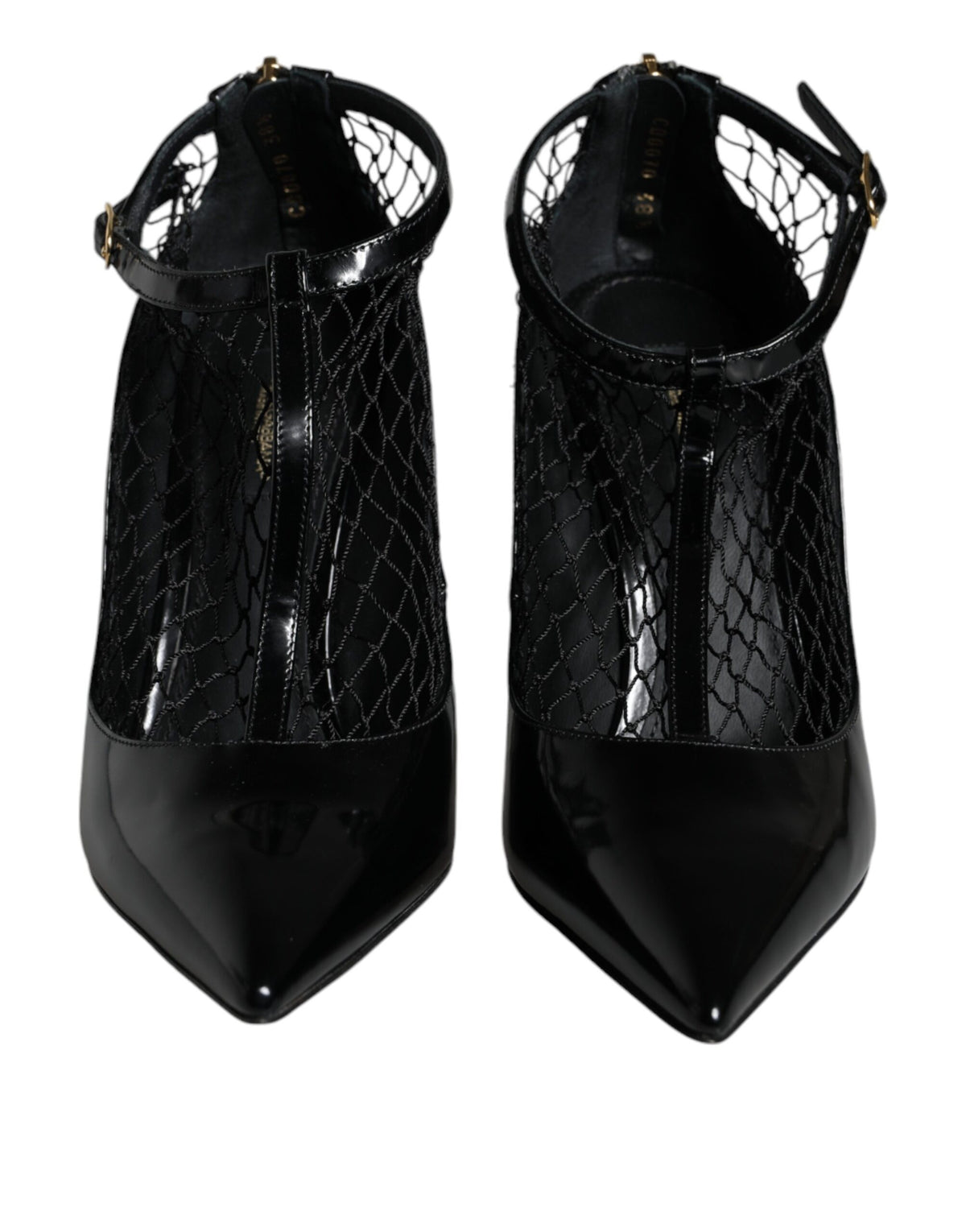 Dolce & Gabbana Black Mesh Patent Leather Heels Pumps