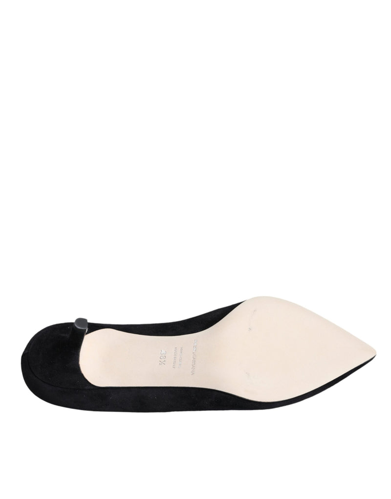 Dolce & Gabbana Black Amore Suede Bellucci Heels Pumps
