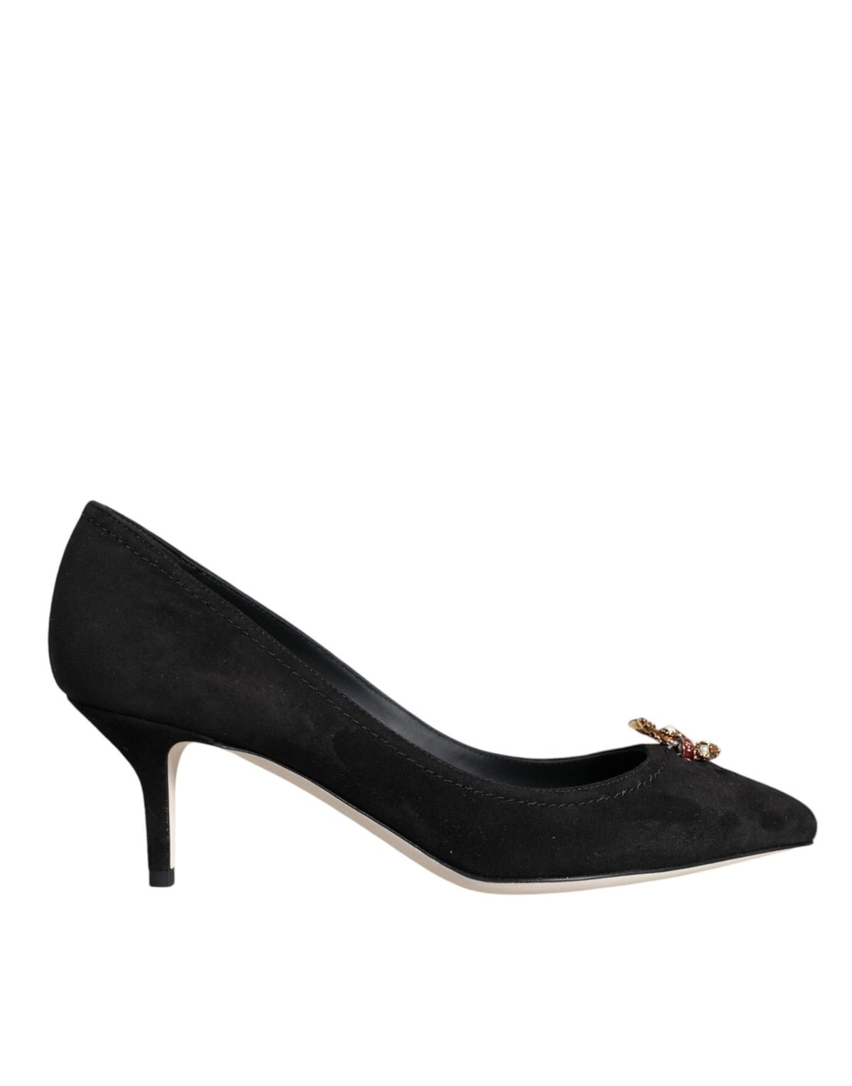 Dolce & Gabbana Black Amore Suede Bellucci Heels Pumps