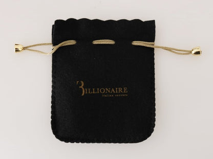 Portefeuille à deux volets en cuir marron de la collection couture italienne Billionaire