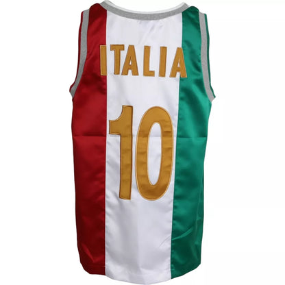 Dolce & Gabbana wit-groen mouwloos topje met Italiaanse vlag en basketbalmotief