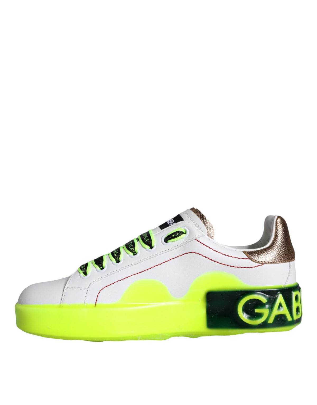 Dolce & Gabbana White Leather Portofino Low Top Sneakers