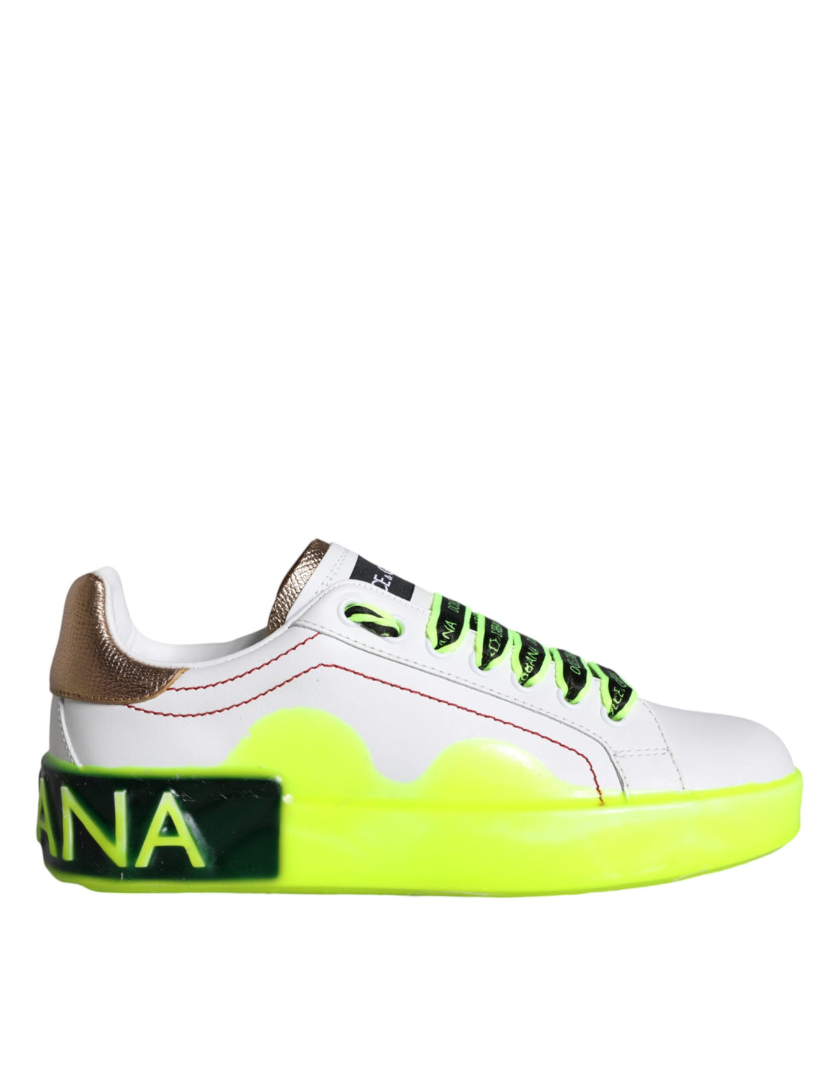 Dolce & Gabbana White Leather Portofino Low Top Sneakers