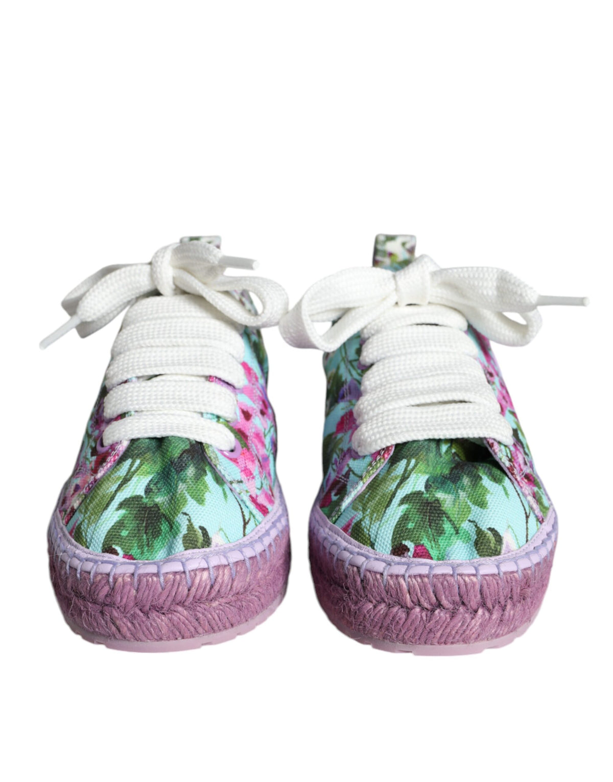 Dolce & Gabbana Multicolor Canvas Floral Espadrilles Sneakers