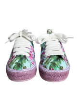 Dolce & Gabbana Multicolor Canvas Floral Espadrilles Sneakers