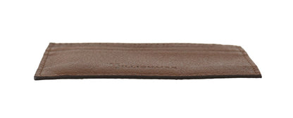Portefeuille porte-cartes en cuir marron Billionaire Italian Couture