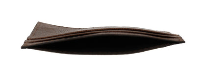 Portefeuille porte-cartes en cuir marron Billionaire Italian Couture