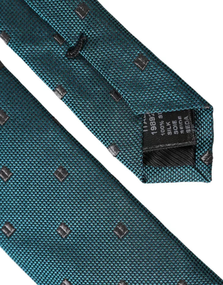 Cravate ajustable en soie verte à motifs Dolce &amp; Gabbana pour homme