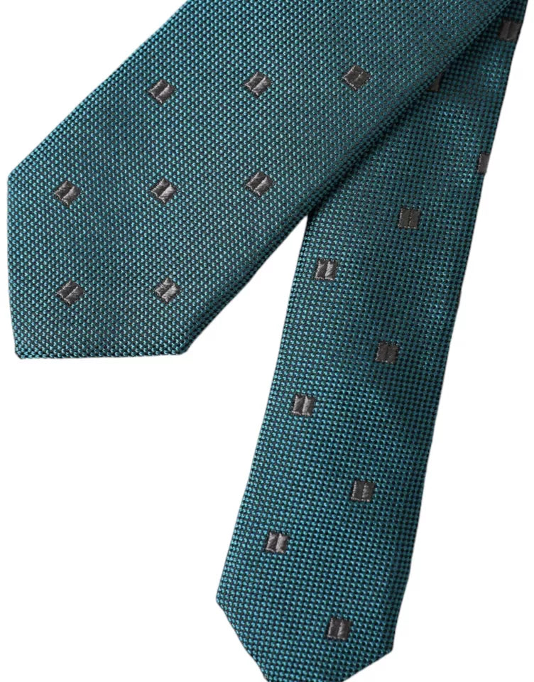 Cravate ajustable en soie verte à motifs Dolce &amp; Gabbana pour homme