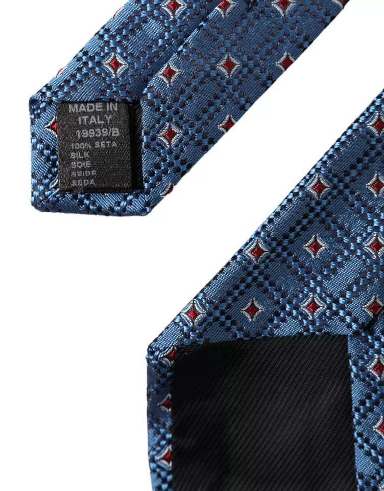 Cravate ajustable pour homme Dolce &amp; Gabbana en 100 % soie à motifs bleus