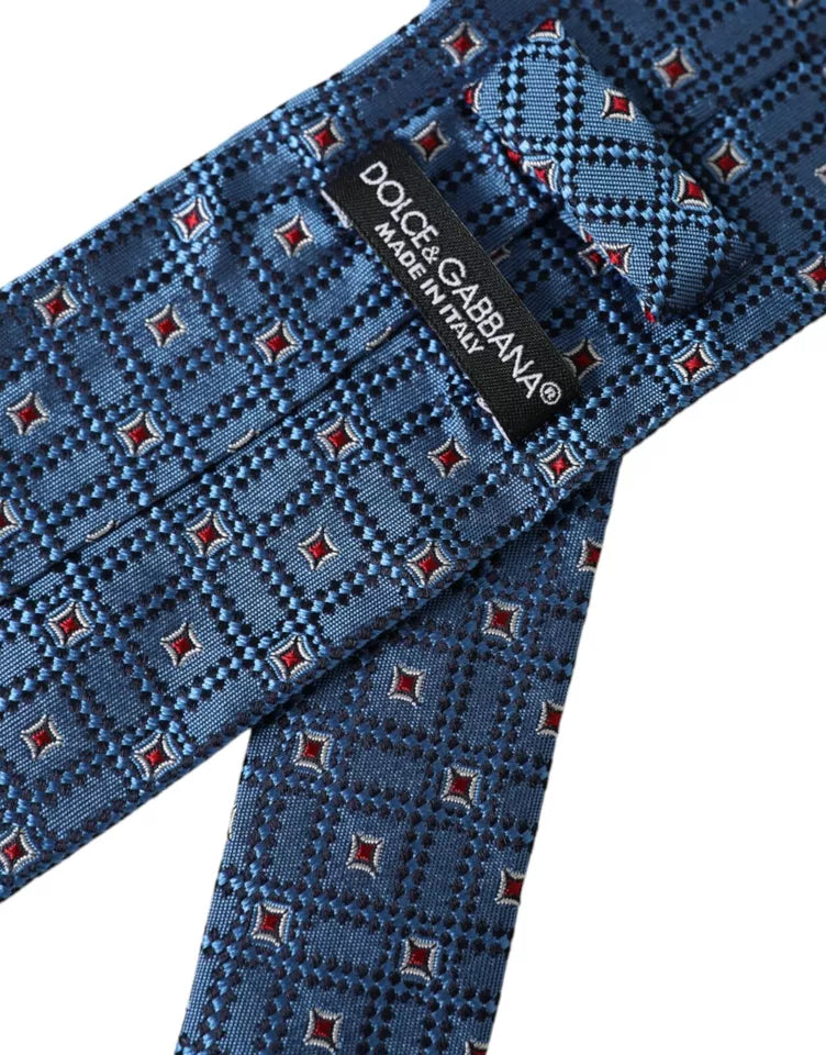 Cravate ajustable pour homme Dolce &amp; Gabbana en 100 % soie à motifs bleus