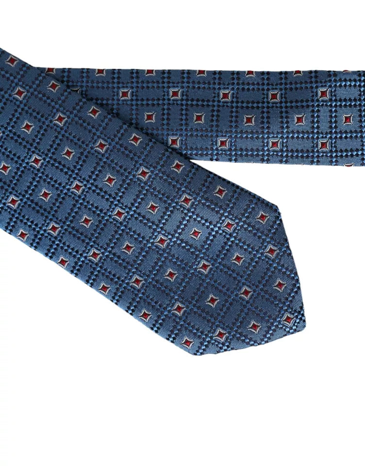 Cravate ajustable pour homme Dolce &amp; Gabbana en 100 % soie à motifs bleus