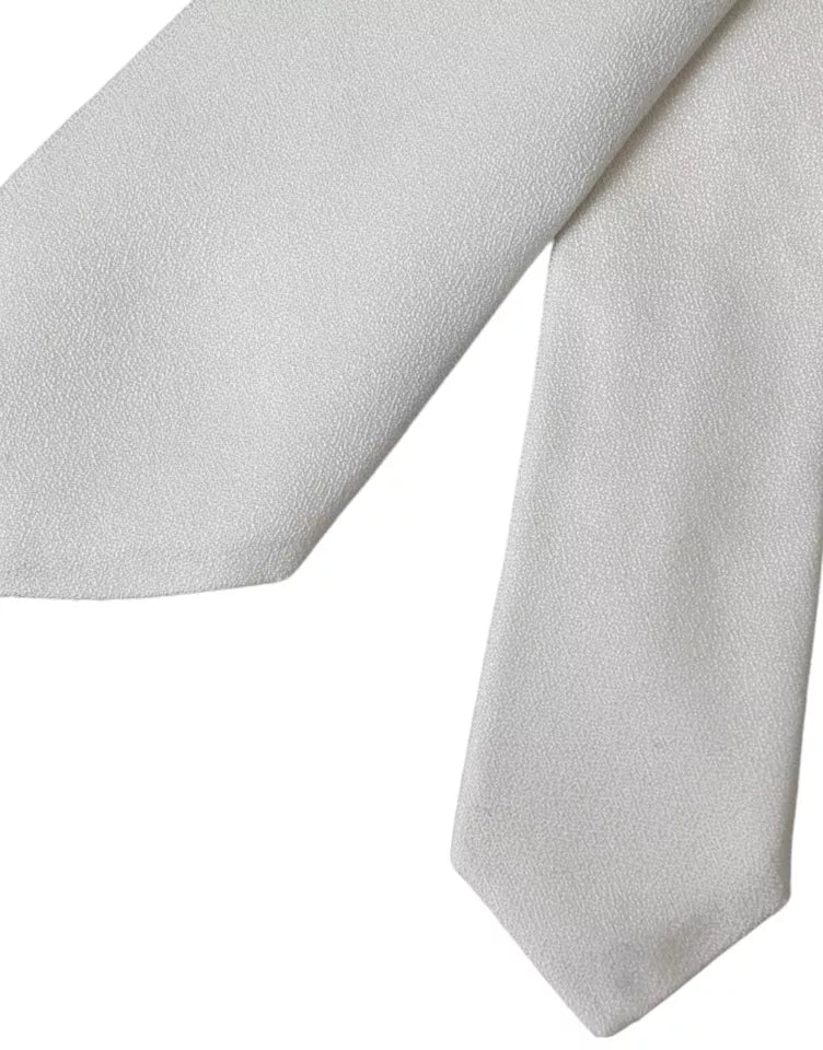 Cravate classique ajustable en soie blanche Dolce &amp; Gabbana pour homme