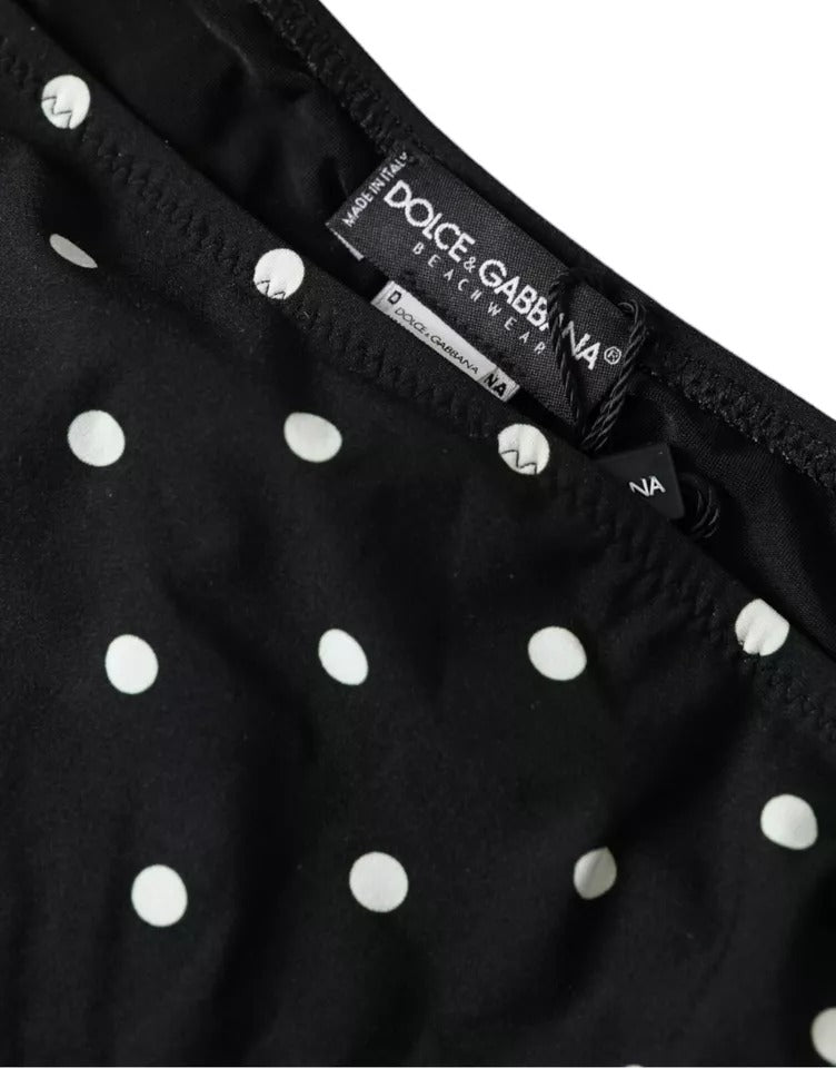Dolce & Gabbana Black Polka Dot Bikini Bottom Swimwear