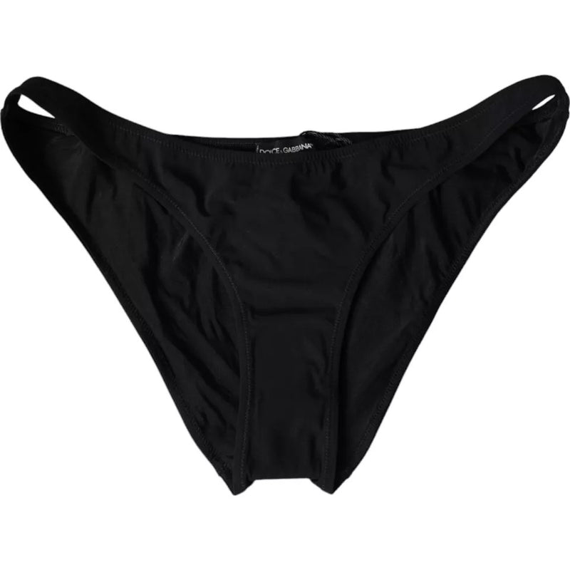 Dolce & Gabbana Black Nylon Bikini Bottom Swimwear