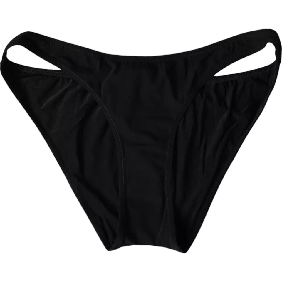 Dolce & Gabbana Black Nylon Bikini Bottom Swimwear