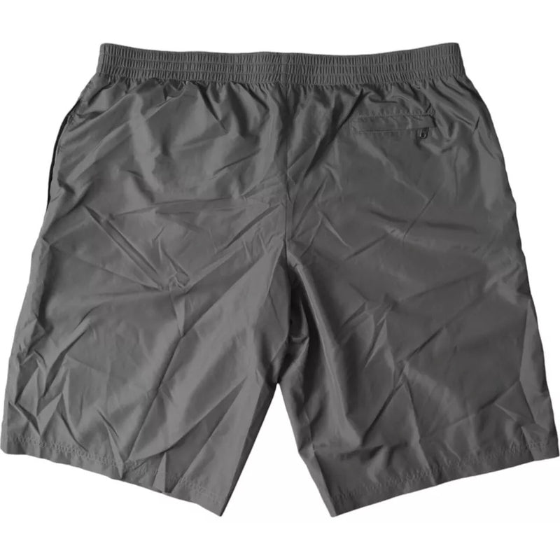 Dolce & Gabbana Dark Gray Polyester Swim Shorts for Men