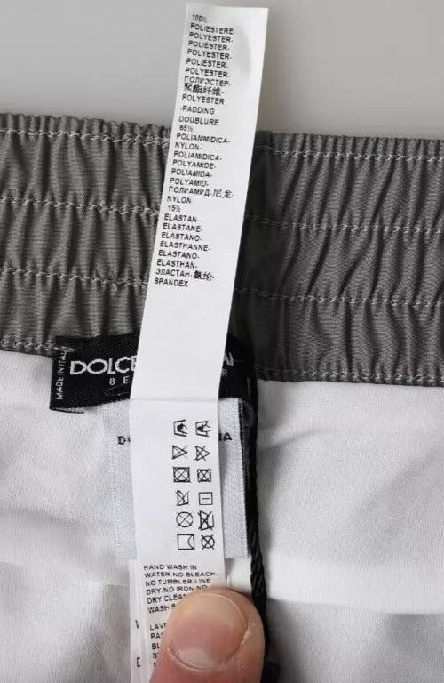 Dolce & Gabbana Dark Gray Polyester Swim Shorts for Men