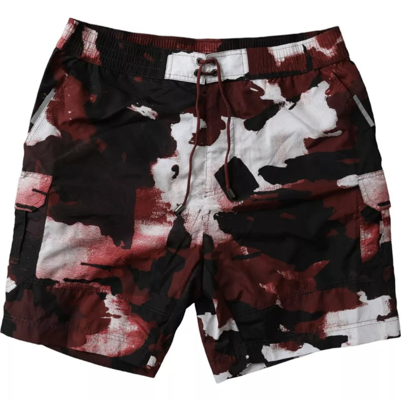 Dolce & Gabbana Multicolor Camouflage DG Logo Beachwear Shorts