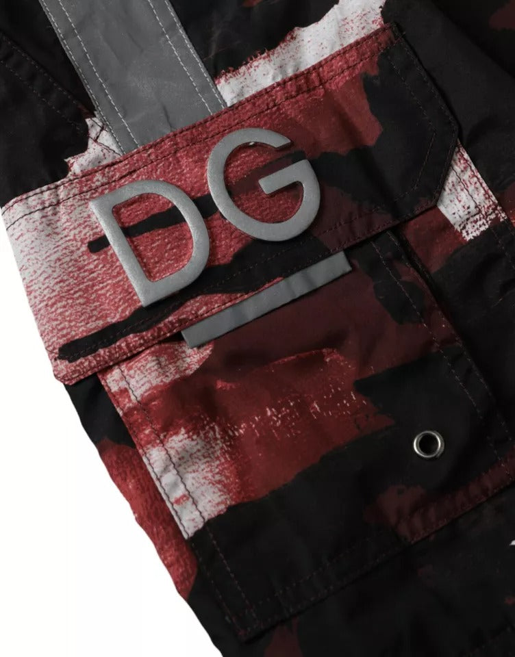 Dolce & Gabbana Multicolor Camouflage DG Logo Beachwear Shorts